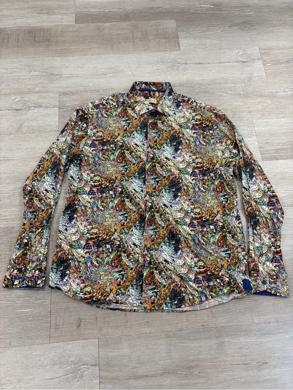 Men's Vercini Multicolor Printed Dress Shirt - Bold Abstract Pattern